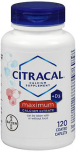 Citracal Calcium Citrate + D3 Supplement Coated Caplets Maximum - 120 ct
