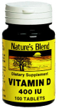 Nature's Blend Vitamin D3 400 IU Tablets