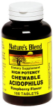 Nature's Blend Acidophilus Chewable Raspberry Flavor - 100 Tablets