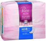 Poise Pads Moderate Absorbency Long Length - 6 pks of 16