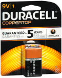 Duracell Coppertop 9V Alkaline Battery