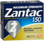 Zantac 150 Ranitidine Tablets 150 mg/Acid Reducer, 24 ct