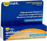 Sunmark Antibiotic Cream Plus Pain Relief