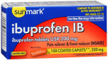 Sunmark Ibuprofen IB 200 mg Coated Caplets - 100 ct