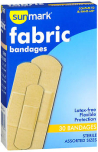 Sunmark Fabric Bandages Assorted Sizes - 30 ct