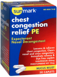 Sunmark Chest Congestion Relief PE Caplets - 50 ct