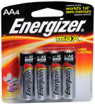 Energizer MAX Alkaline Batteries AA - 4 ct