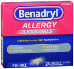 Benadryl Allergy Liqui-Gels Dye-Free - 24 ct