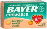 Bayer Chewable Low Dose 'Baby' 81 mg Tablets Orange - 36 ct