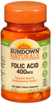 Sundown Naturals Folic Acid 400 mcg Tablets - 350 ct