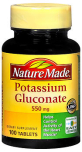 Nature Made Potassium Gluconate 550 mg - 100 Tablets