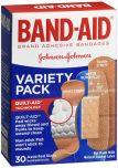 Band-Aid Adhesive Bandages Variety Pack Assorted Sizes - 30 ct