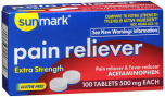 Sunmark Pain Reliever - Extra Strength - 100 ct