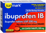 Sunmark Ibuprofen IB 200 mg Coated Tablets - 50 ct