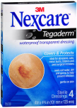 Nexcare Tegaderm Waterproof Transparent Dressings 4 Inches x 4-3/4 Inches - 4 ct