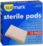 Sunmark Sterile Pads 4" X 4" - 10 ct