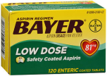 Bayer Low Dose Safety Coated Aspirin 81 mg Tablets - 120 ct