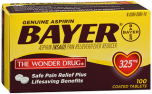 Bayer Aspirin 325 mg Coated Tablets - 100 ct