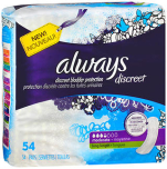 Always Discreet Pads Long Length Moderate Absorbency - 3pks of 54