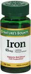 Nature's Bounty Iron 65 mg - 100 Tablets