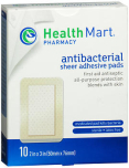 Health Mart Antibacterial Sheer Adhesive Pads 2 Inch x 3 Inch