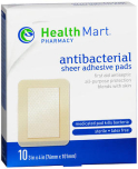 Health Mart Antibacterial Sheer Adhesive Pads 3 Inch x 4 Inch