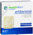 Health Mart Antibacterial Sheer Adhesive Bandages Assorted Sizes