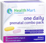 Health Mart One Daily Prenantal Combo Pack Softgels & Tablets