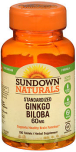 Sundown Naturals Standardized Ginkgo Biloba 60 mg Tablets