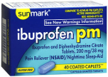 Sunmark Ibuprofen PM Coated Caplets