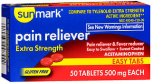 Sunmark Pain Reliever 500 mg Tablets Easy Tabs - 50 ct