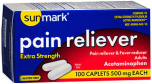 Sunmark Pain Reliever 500 mg Caplets - 100 ct