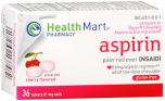 Health Mart Adult Low Dose Aspirin 81 mg Chewable Tablets Cherry Flavor