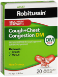 Robitussin Cough + Chest Congestion DM Liquid-Filled Capsules Maximum Strength - 20 ct