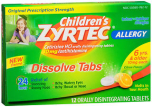 Children's Zyrtec 24 hour Allergy Relief 10mg -12 Dissolve Tablets