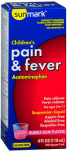 Sunmark Pain Reliever Children's Suspension Liquid Bubble Gum - 4 oz