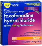 Sunmark Fexofenadine Hydrochloride, 180 mg Tablets - 70 Tablets