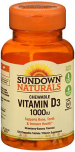 Sundown Naturals Chewable Vitamin D3 1000 IU Tablets Strawberry-Banana Flavor