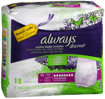 Always Discreet Underwear Maximum Absorbency Size Extra Large - 3pks of 15