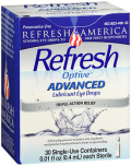 Refresh Optive Advanced Lubricant Eye Drops Single-Use Containers - 30 Pack, 0.01 oz each