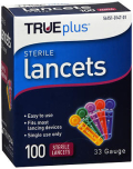 Trueplus Sterile Lancets 33 Gauge - 100 ct