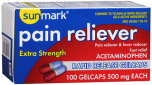 Sunmark Pain Reliever Extra Strength Gelcaps