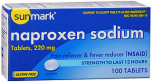 Sunmark Pain Reliever & Fever Reducer, 220mg, Naproxen Sodium, 12 Hour Tablets - 100 Tablets