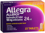 Allegra Allergy 180 mg Tablets 24 Hour - 15 Ct.