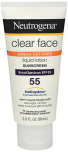 Neutrogena Clear Face Break-Out Free Liquid-Lotion Sunscreen SPF 55 - 3 oz