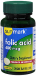 Sunmark Folic Acid 400 mcg Tablets