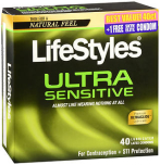 LifeStyles Ultra Sensitive Lubricated Latex Condoms - 40 ct