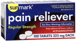 Sunmark Pain Reliever - Regular Strength - 100 ct