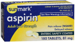 Sunmark Aspirin Adult Low Strength 81 mg Enteric Safety Coated Tablets - 180 ct