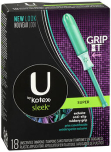 U By Kotex Sleek Tampons Plastic Applicator Unscented Super